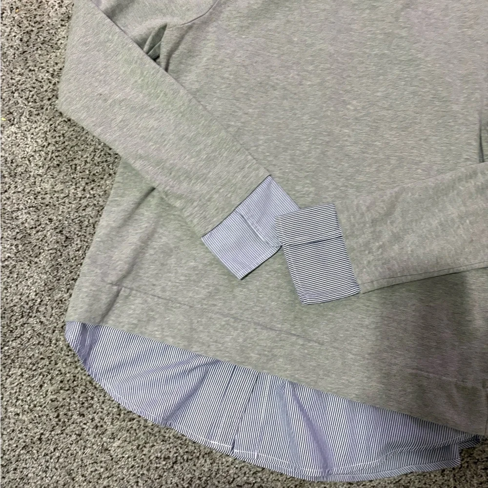 J. Crew Gray and Blue Crew Neck Sweater